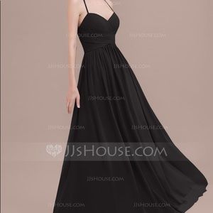 A-Line Chiffon with Ruffle Floor Length Dress